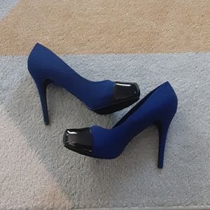 Cobalt Blue & Black Pumps